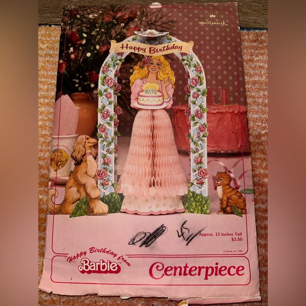 Vintage 1985 Barbie Happy Birthday Centerpiece